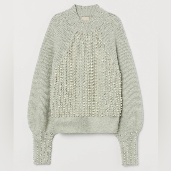H&M Studio Alpaca Blend Sweater With Pearls Size XS - Picture 1 of 10